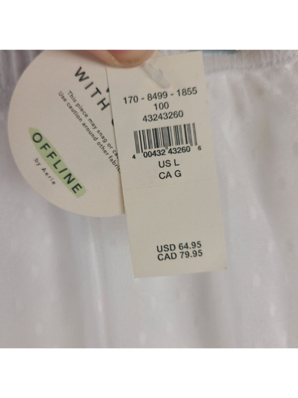 NEW OFFLINE By Aerie White Semi-Sheer Maxi Skirt w/ Built in Shorts Size L - Picture 4 of 5